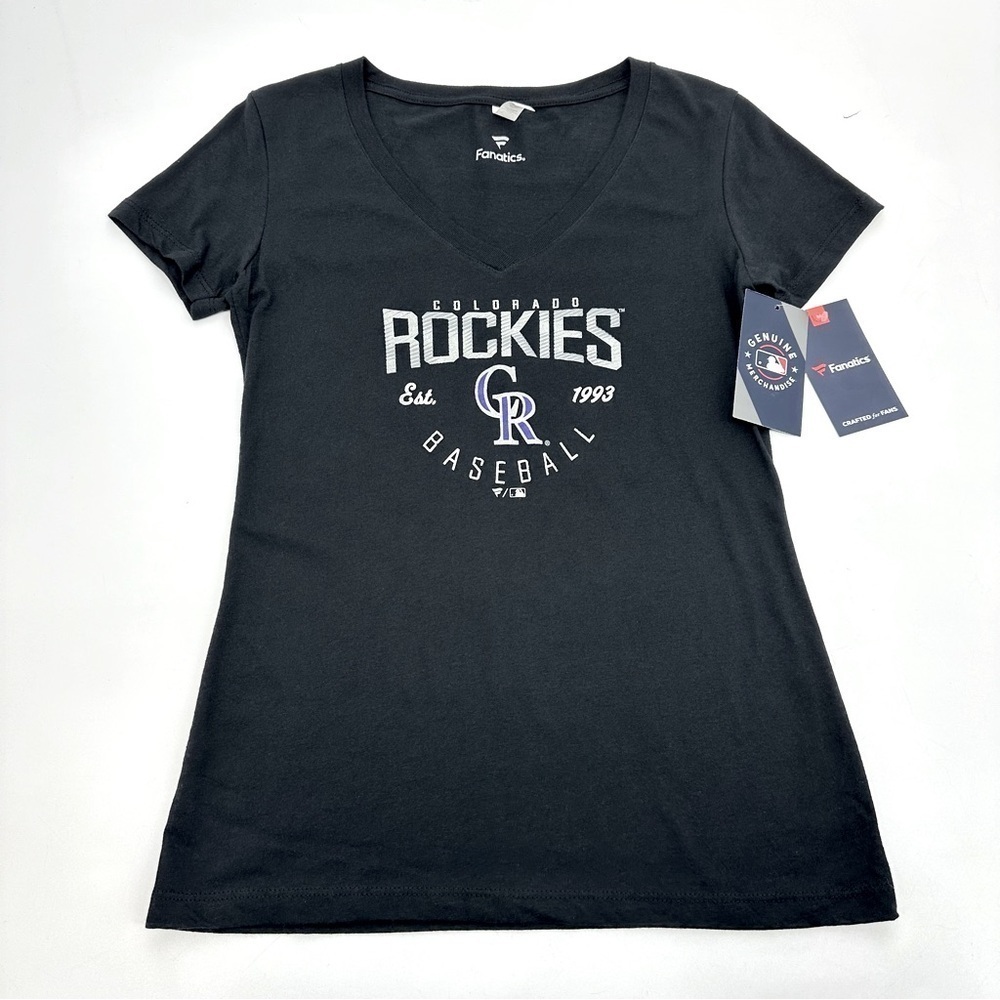 Colorado Rockies Baseball V Neck Tee Women's Small - Picture 8 of 8